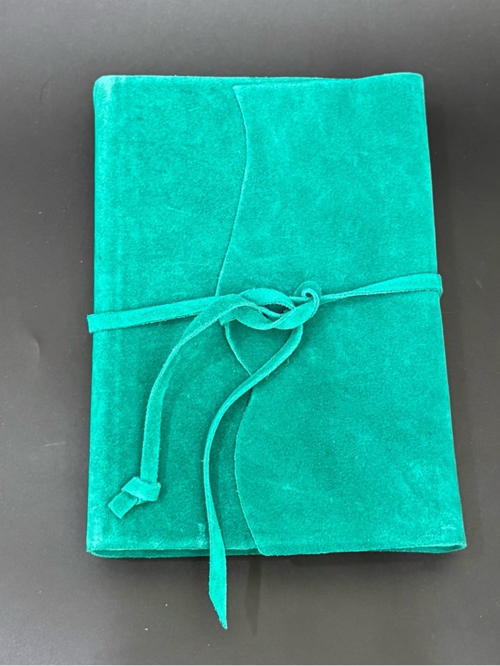 PAPYRUS Luxurious Italian Teal Green Suede Leather Journal Diary Notebook - Picture 3 of 16